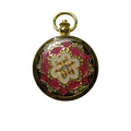 Pocket Watch w/ Chain (Pink Gemstone Emblem)